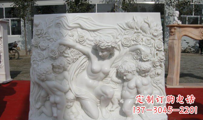 贵阳西方女人与孩子汉白玉浮雕