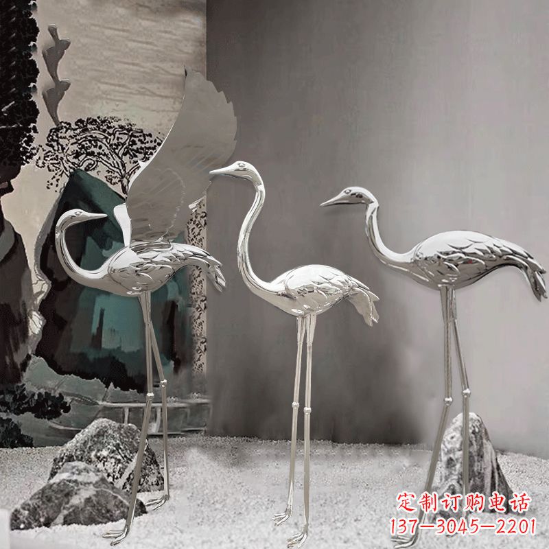 贵阳仙鹤雕塑不锈钢