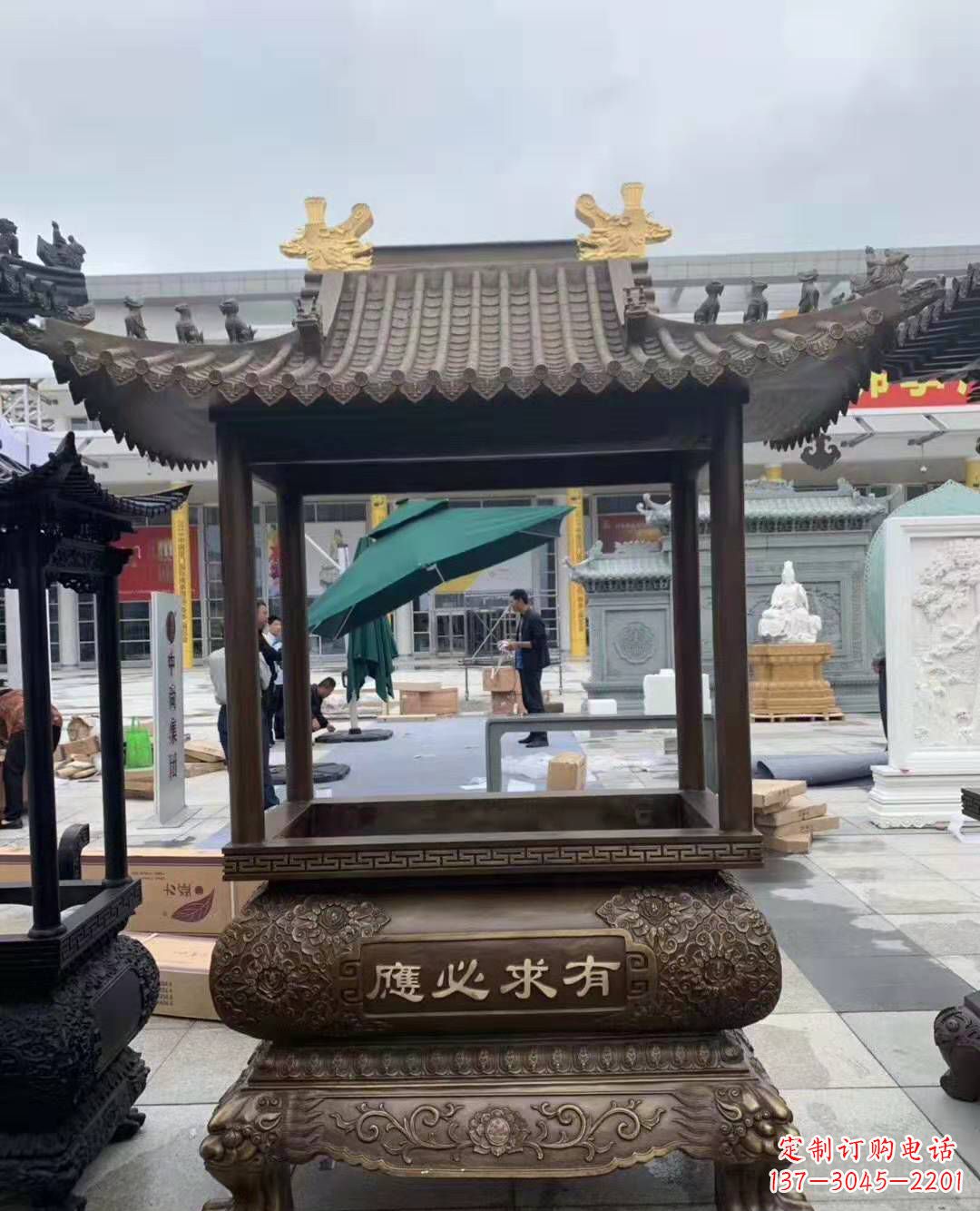 贵阳香炉铜雕户外摆件寺庙景观雕塑