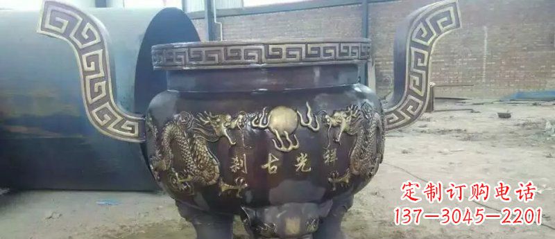 贵阳祥光古刹寺庙香炉铜雕