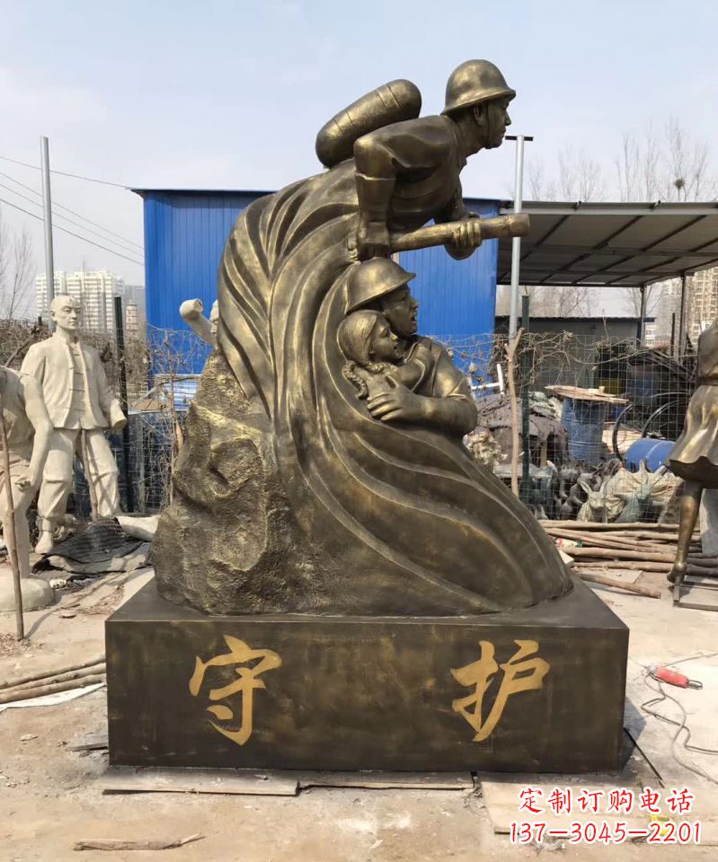 贵阳消防员铜雕112