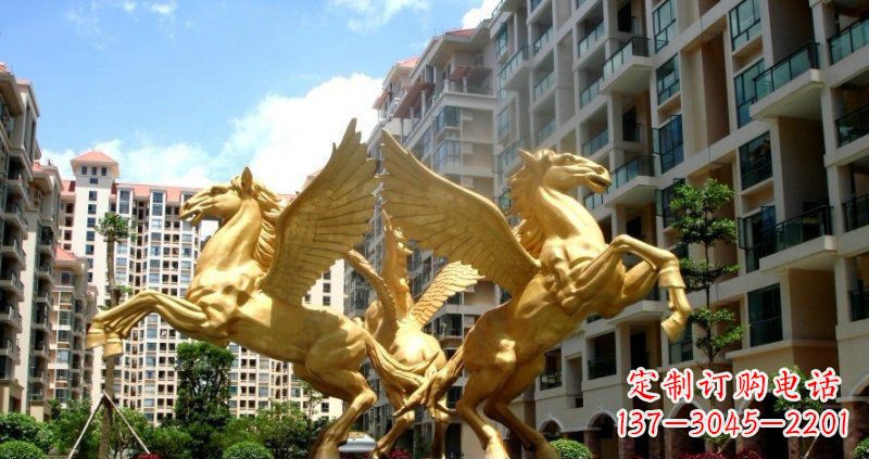 贵阳小区飞马动物铜雕