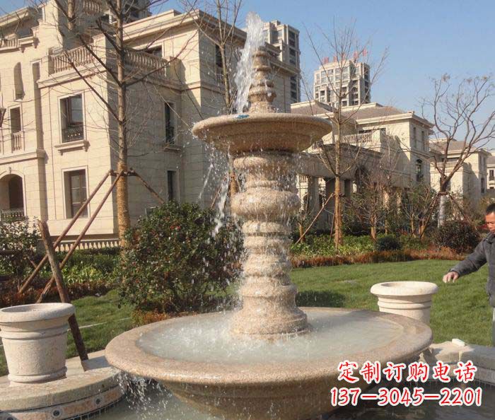 贵阳小区景观多层喷泉石雕 (2)