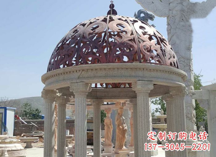 贵阳小区欧式圆顶凉亭石雕 (3)