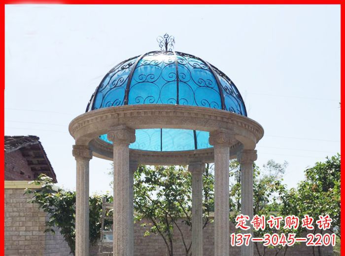贵阳小区欧式圆顶凉亭石雕_2