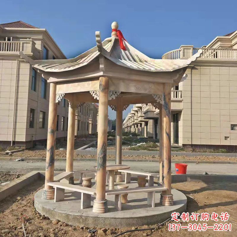 贵阳小区庭院石雕凉亭