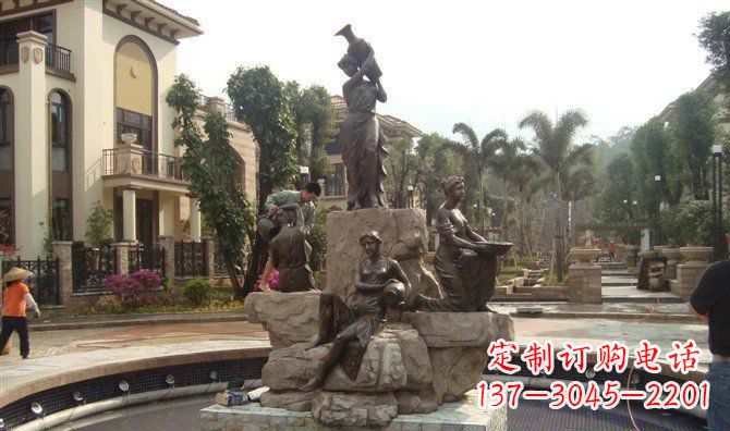 贵阳小区西方美女喷泉人物铜雕
