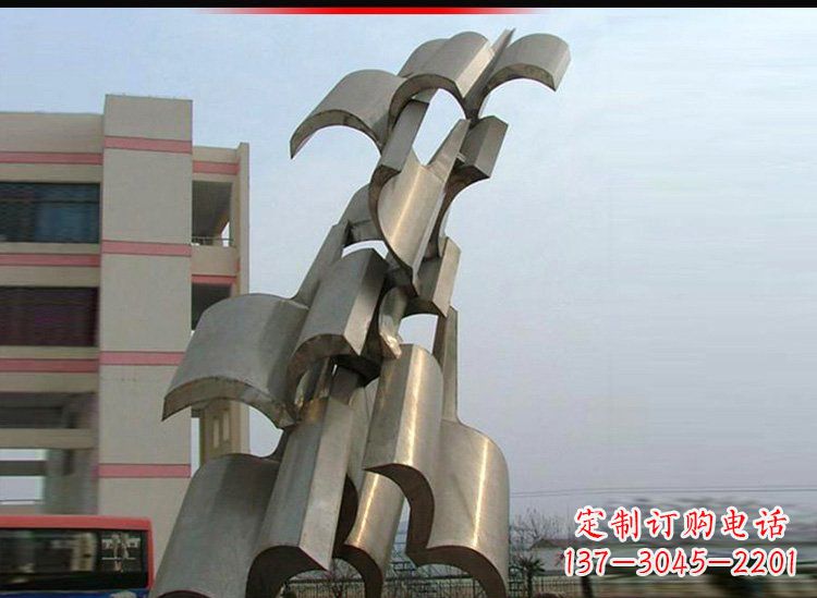 贵阳校园不锈钢书本景观雕塑