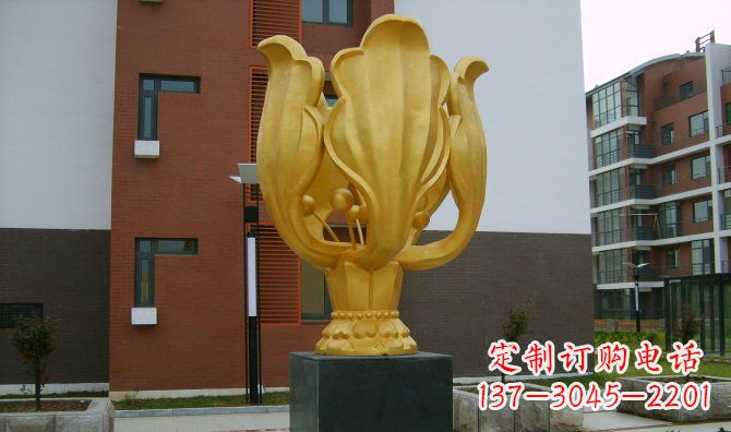 贵阳校园不锈钢紫荆花雕塑