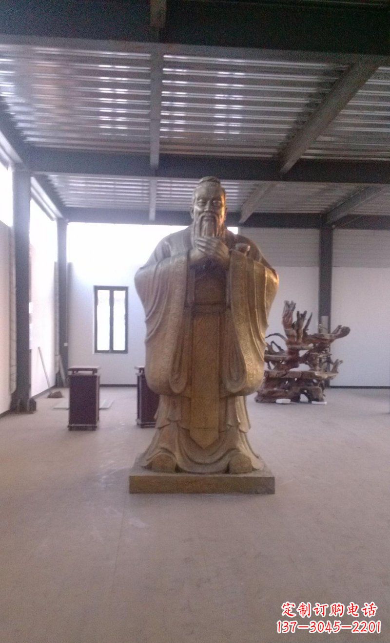 贵阳校园仿铜老子玻璃钢名人雕塑