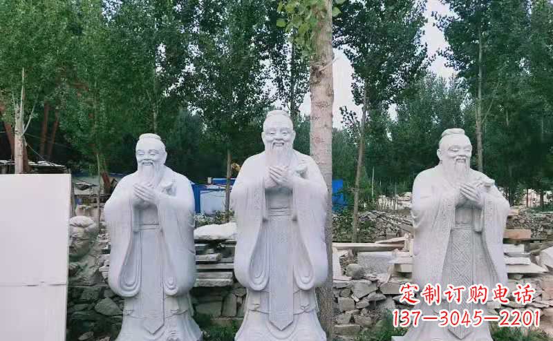 贵阳校园古代名人伟人孔子石雕
