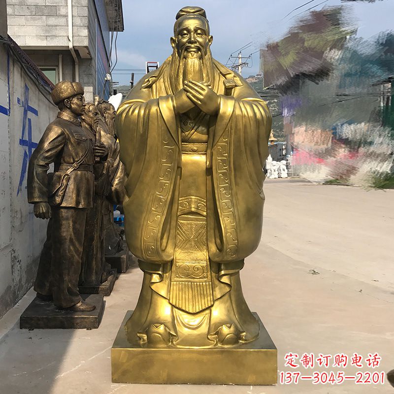 贵阳校园孔子铜雕像