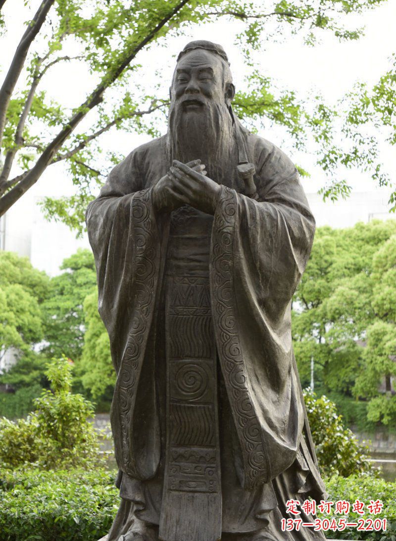 贵阳校园孔子行教像铜雕 (2)