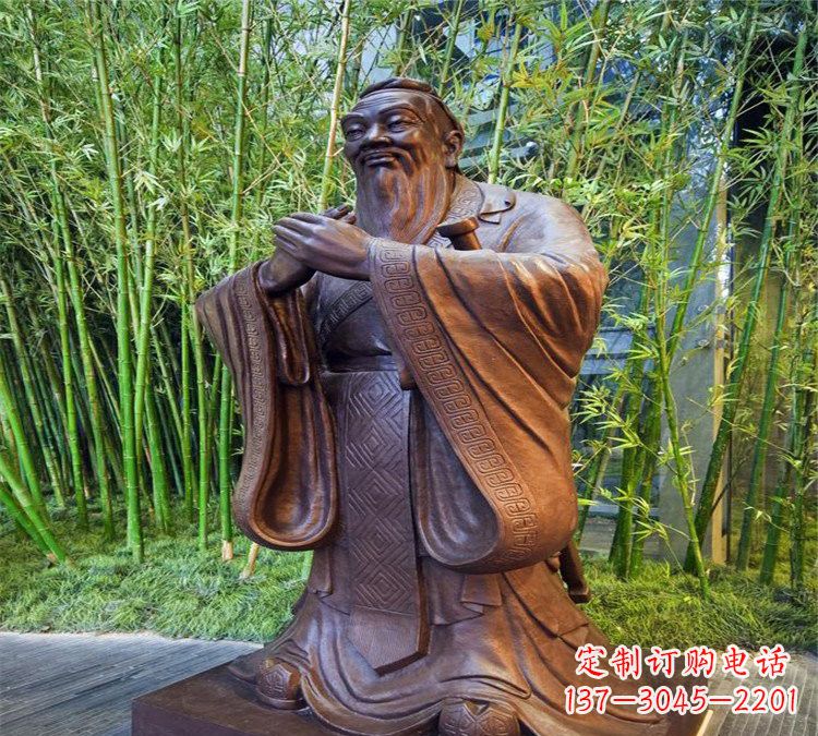 贵阳校园孔子行教像铜雕