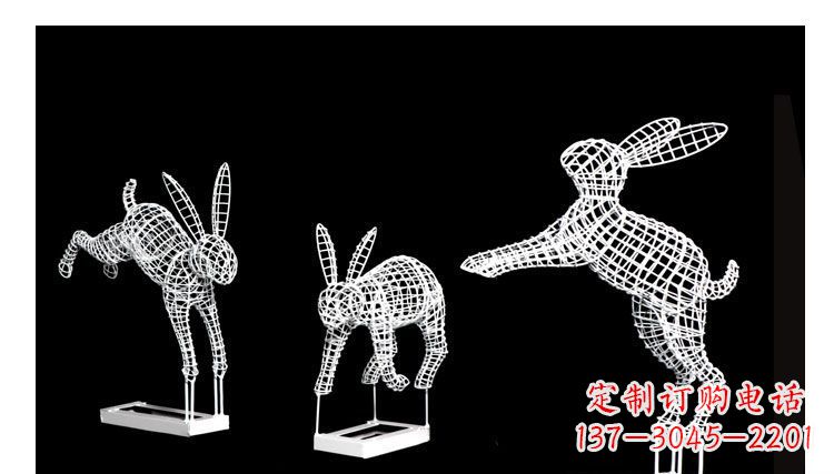 贵阳休闲不锈钢镂空兔子雕塑