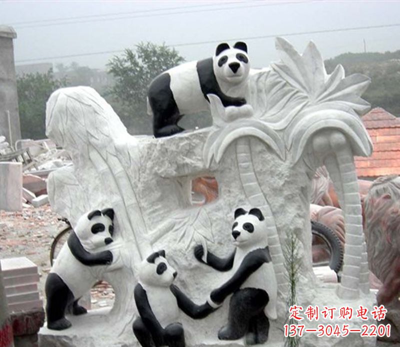贵阳熊猫动物景观石雕
