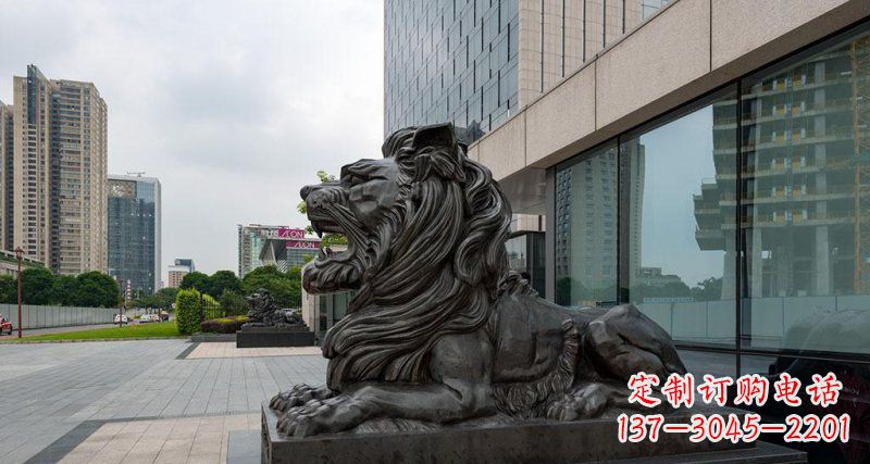 贵阳银行铜狮子汇丰狮铜雕