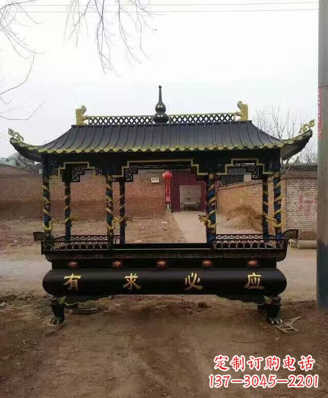 贵阳有求必应方形香炉铜雕
