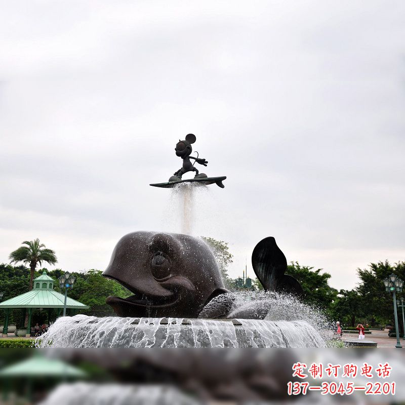 贵阳鱼和小孩水景喷泉