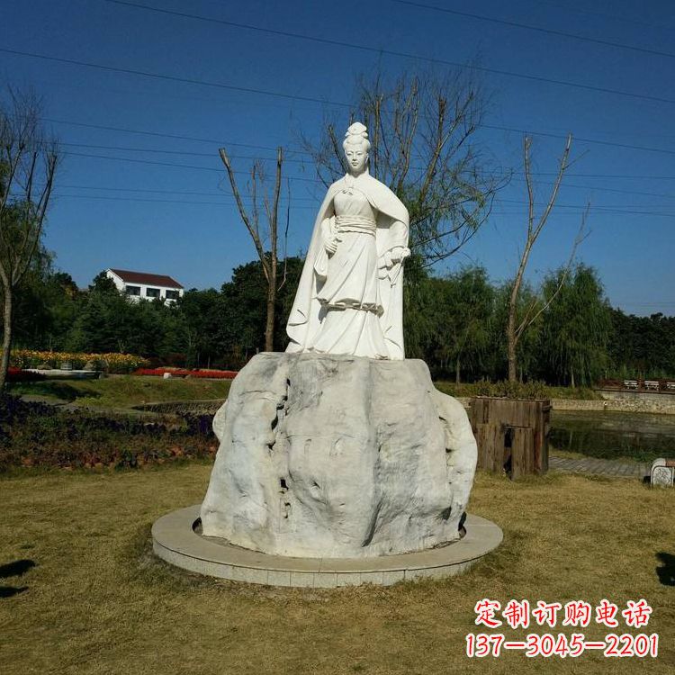 贵阳虞姬石雕塑-公园历史名人楚汉时期美女雕像