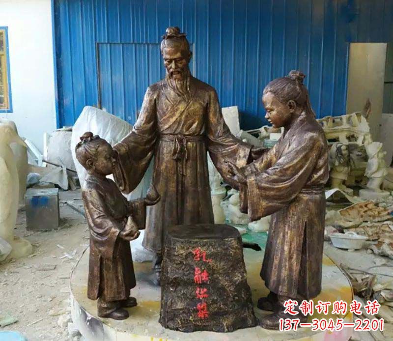 贵阳寓言故事孔融让梨人物铜雕