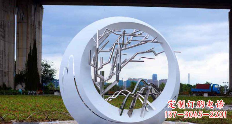 贵阳园林不锈钢抽象树枝雕塑
