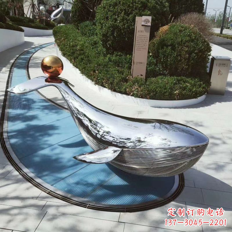 贵阳园林不锈钢海豚景观摆件
