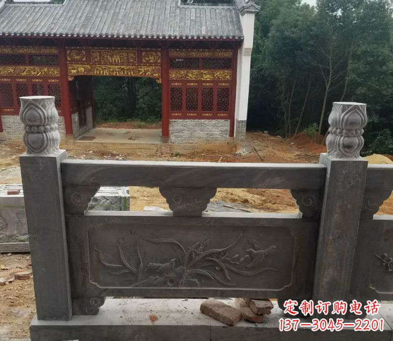 贵阳园林仿古兰花石浮雕栏板景观石雕