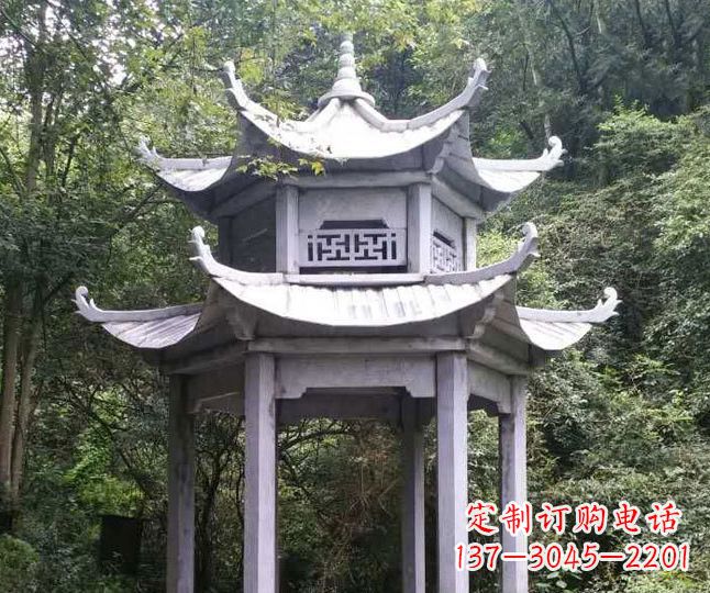 贵阳园林仿古石凉亭景观石雕 (3)
