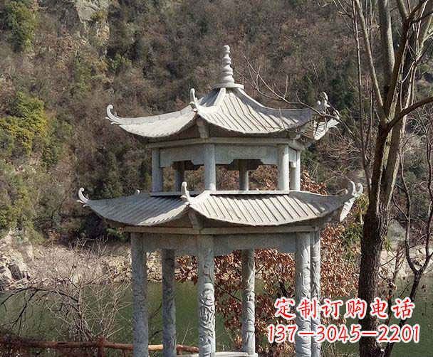 贵阳园林仿古双层石雕凉亭