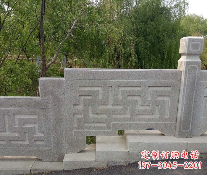 贵阳园林景观大理石桥栏板石雕 (7)