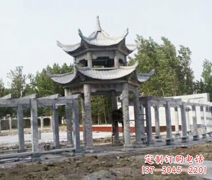 贵阳园林景观多层凉亭石雕 (2)