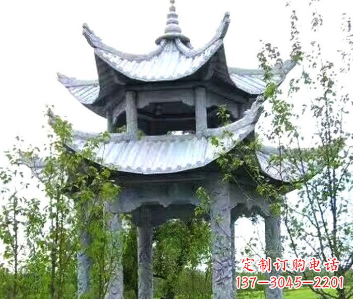 贵阳园林景观仿古六角石凉亭