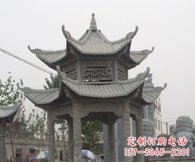 贵阳园林景观仿古石雕凉亭 (2)