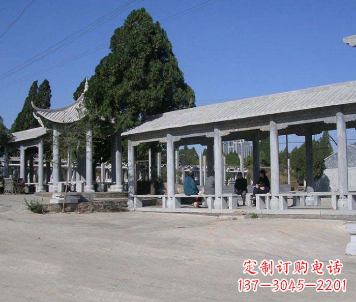 贵阳园林景观仿古石雕长廊凉亭 (2)