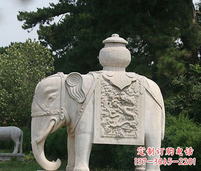 贵阳园林景观驮宝大象石雕