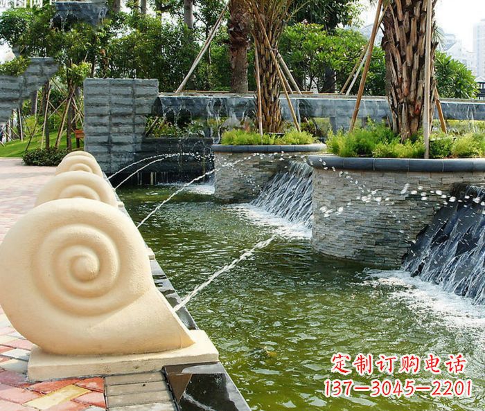 贵阳园林景观蜗牛喷泉石雕