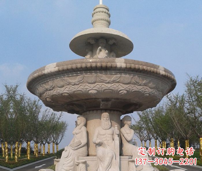 贵阳园林景观西方人物喷泉石雕 (2)