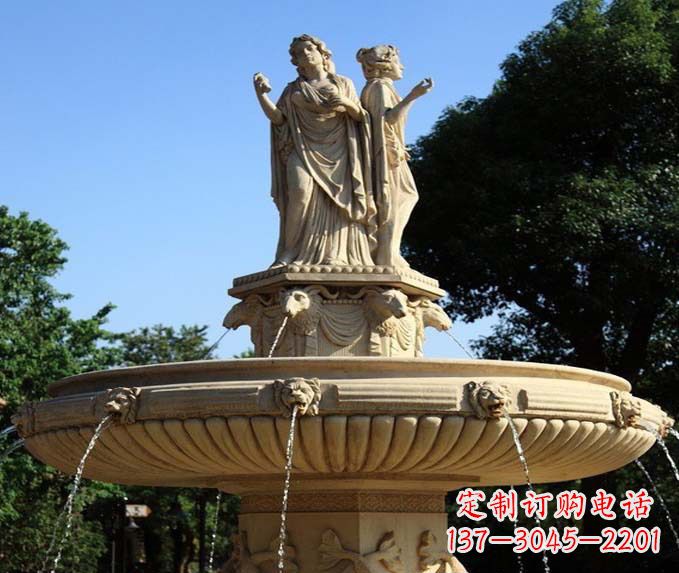 贵阳园林景观西方人物喷泉石雕