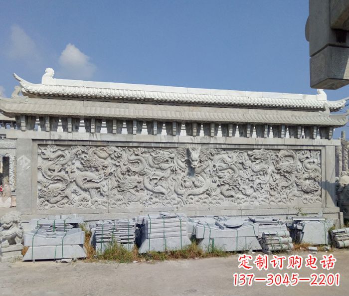 贵阳园林九龙壁石雕影壁 (3)