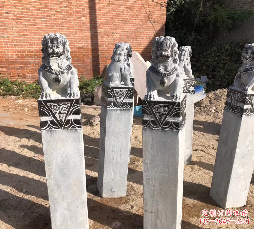 贵阳园林石雕狮子拴马桩