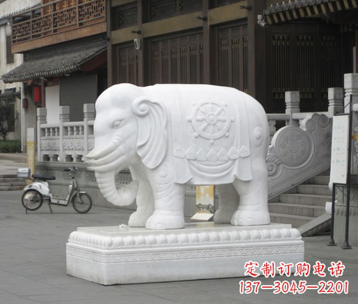 贵阳招财动物汉白玉大象石雕