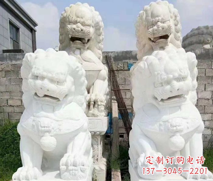 贵阳招财动物汉白玉狮子石雕