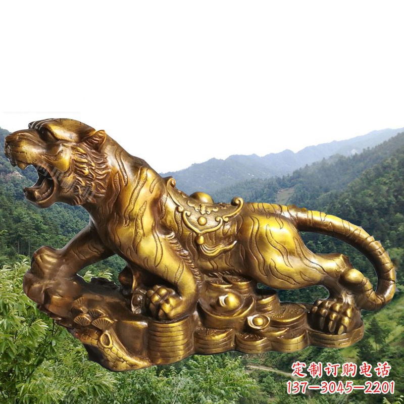 贵阳招财老虎漆金12生肖动物雕塑