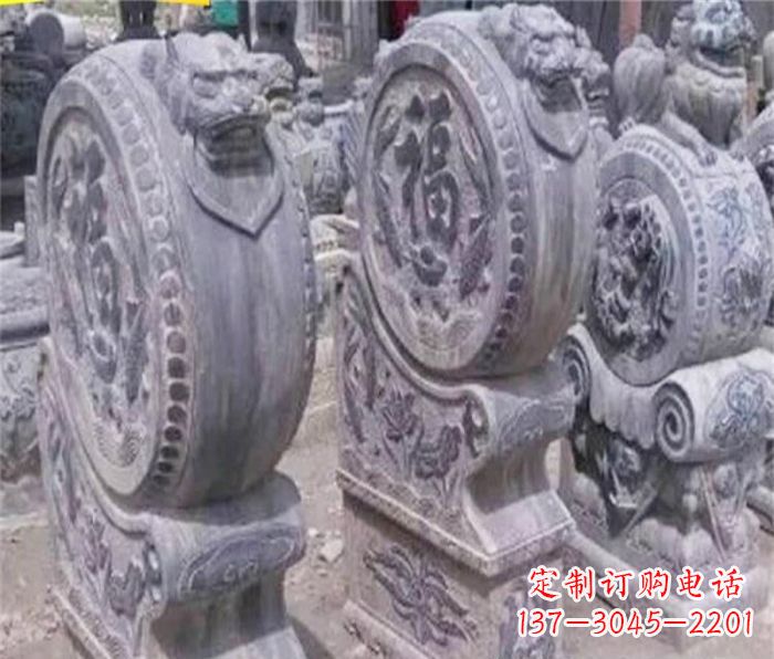 贵阳招财石门墩仿古抱鼓石
