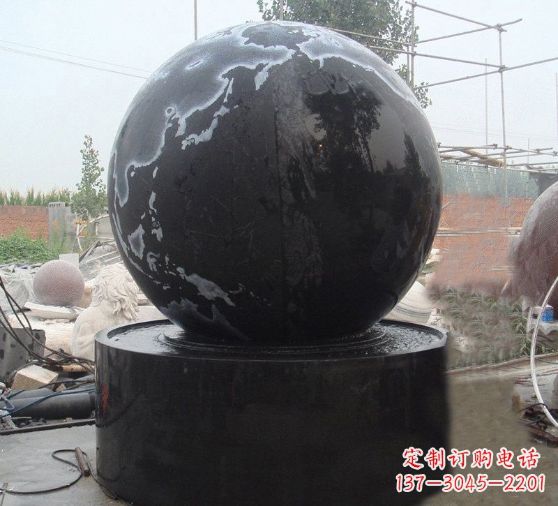 贵阳中国黑风水球石雕