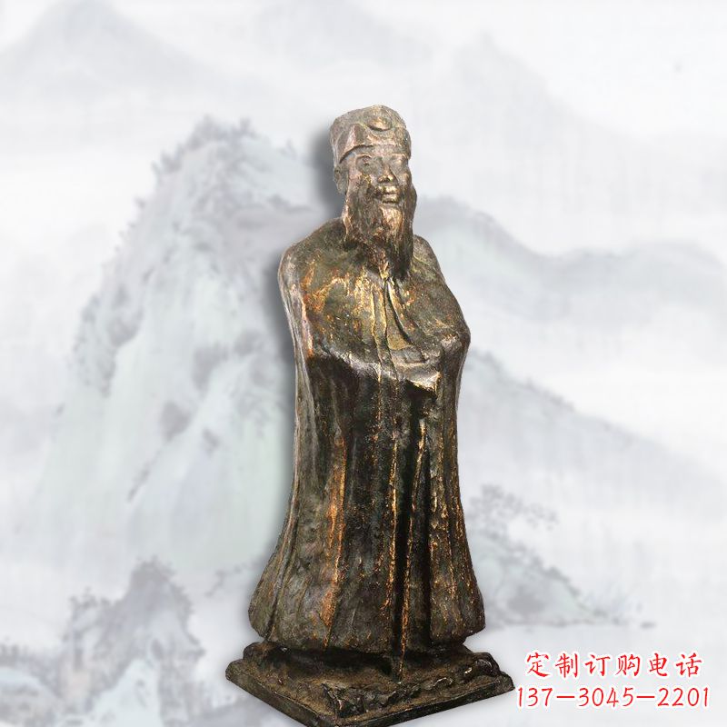 贵阳中国近代著名画家张大千铸铜雕塑