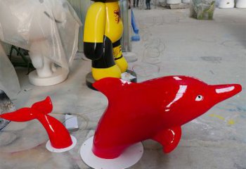 贵阳园林广场创意海豚入水出水雕塑摆件