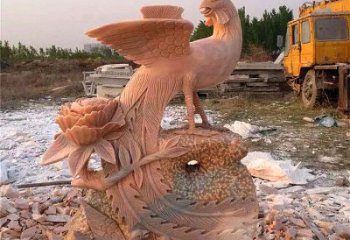 贵阳中国古代传说中的瑞鸟凤凰牡丹石雕