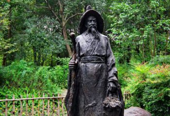 贵阳中国古代著名文学家东晋田园诗人陶渊明铜雕塑像
